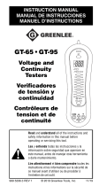 Greenlee GT-65, GT-95 Voltage and Continuity Testers Manual Manuel utilisateur
