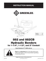 Greenlee 882 & 882CB Hydraulic Bender Manual Manuel utilisateur