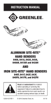 Greenlee Site-Rite Hand Benders, Aluminum, Iron Manuel utilisateur