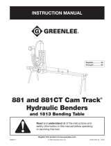 Greenlee 881 & 881CT Cam Trak Hydraulic Bender Manual Manuel utilisateur