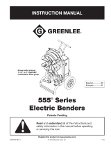 Greenlee 555 Series Electric Benders, 555CX, 555DX Manuel utilisateur