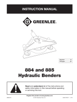 Greenlee 884 & 885 Hydraulic Bender Manuel utilisateur