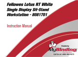 MyBinding Fellowes 8081701 Lotus RT White Single Display Sit Stand Workstation Manuel utilisateur