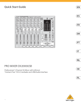 Behringer PRO MIXER DX2000USB Professional 7-Channel DJ Mixer Mode d'emploi