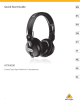 Behringer HPX4000 Closed-Type High-Definition DJ Headphones Mode d'emploi