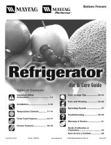Maytag MBL2262KES - 21.9 cu. Ft. Bottom-Freezer Refrigerator Mode d'emploi