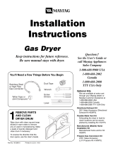 Maytag MDG5806AWW Installation Instructions Manual