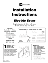 Maytag MDE2706AYW Installation Instructions Manual