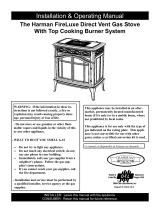 Harman Stove Company FireLuxe Direct Vent Gas Stove With Top Cooking Burner System Manuel utilisateur