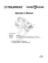 Simplicity OPERATOR'S MANUAL FOR FRENCH MURRAY/YARD KING 38-INCH TRACTORS Manuel utilisateur