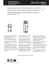 Eaton Crouse-Hinds GHG 61 R Series Operating Instructions Manual