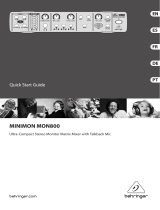 Behringer Minimon Mon800 Guide de démarrage rapide