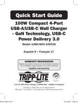 Tripp Lite 100W Compact 4-Port USB-A/USB-C Wall Charger - GaN Technology, USB-C Power Delivery 3.0 Le manuel du propriétaire