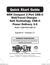 Tripp Lite 68W Compact 2-Port USB-C Wall/Travel Charger - GaN Technology, USB-C Power Delivery 3.0 Le manuel du propriétaire