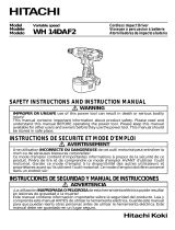 Hitachi WH 14DAF2 Safety And Instruction Manual