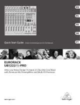 Behringer Eurorack UB1222FX-PRO Guide de démarrage rapide