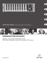Behringer EURORACK PRO RX1202FX Guide de démarrage rapide