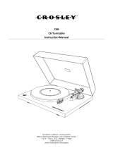 Crosley C6 Turntable C6B Manuel utilisateur