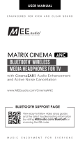 Mee Audio MATRIX CINEMA ANC Bluetooth Wireless Media Headphones For TV Manuel utilisateur