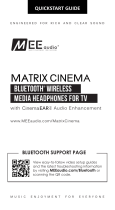 Mee Audio Matrix Cinema Bluetooth Wireless Media Headphones for TV Manuel utilisateur