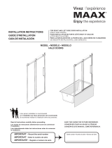 MAAX 138997-900-084-000 Halo Sliding Shower Door 56 ½-59 x 78 ¾ in. 8 mm Guide d'installation