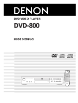 Denon DVD-800 Le manuel du propriétaire