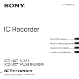 Sony ICD-UX71F - Digital Flash Voice Recorder Manuel utilisateur