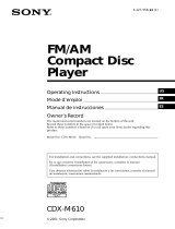 Sony CDX-M610 Le manuel du propriétaire