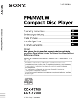 Sony CDX-F7500 Le manuel du propriétaire