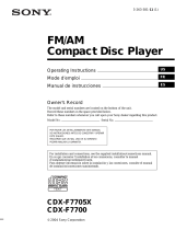 Sony CDX-F7700 Le manuel du propriétaire