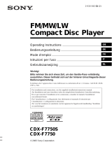 Sony cdx f7750s Manuel utilisateur