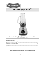 Back to Basics BLENDER EXPRESS BPE3 Manuel utilisateur