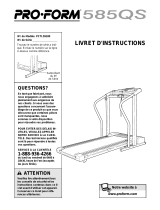 Pro-Form 585 Qs Treadmill Livret D'instructions Manual