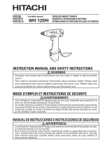Hitachi WH 8DH Instruction Manual And Safety Instructions