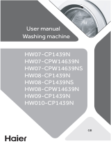 Haier Lave-linge hublot HW08-CP1439NS 8 kg Silver Manuel utilisateur