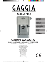 Gaggia GG2016-STYLE Coffee Machine Le manuel du propriétaire