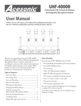 Acesonic UHF-4000R HF-4000R Manuel utilisateur