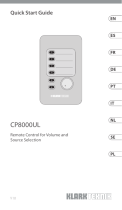 Klark Teknik CP8000UL Remote Control for Volume and Source Selection Mode d'emploi