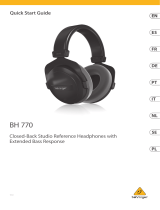 Behringer BH 770 Closed-Back Studio Reference Headphones Mode d'emploi