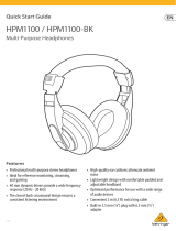 Behringer HPM1100 / HPM1100-BK Multi-Purpose Headphones Mode d'emploi