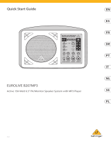Behringer B207MP3 Active 150-Watt 6.5″ PA/Monitor Speaker System Mode d'emploi