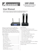 Acesonic UHF-2932 Manuel utilisateur