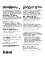 HP Pavilion w1100 - Desktop PC Une information important