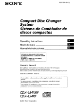 Sony CDX-454RF - Compact Disc Changer System Operating Instructions Manual