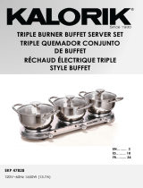 KALORIK Triple Burner Buffet Set Manuel utilisateur