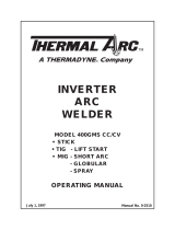 ESAB Inverter Arc Welder Model 400GMS CC/CV Manuel utilisateur