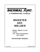 ESAB Inverter Arc Welder Model 400GTS CC/Tig Manuel utilisateur