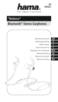 Hama 184021 Balance Bluetooth Stereo Earphones Le manuel du propriétaire
