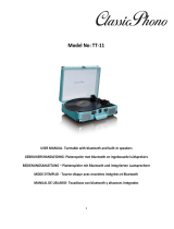 Classic Phono Classic Phono TT-11BU Suitcase turntable Manuel utilisateur
