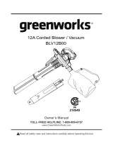 Greenworks BLV12B00 Le manuel du propriétaire